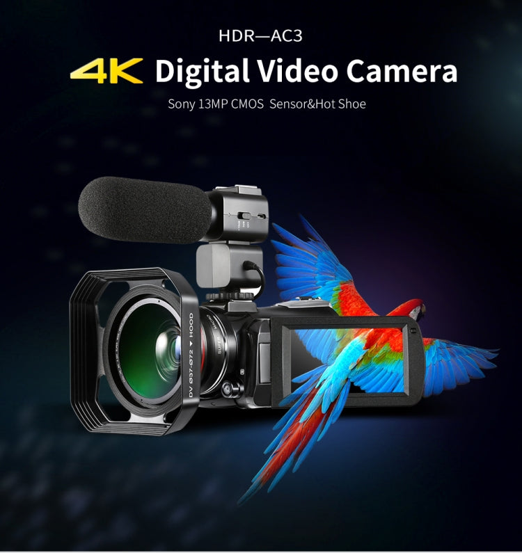 ORDRO AC3 3.1 inch IPS Screen 4K Full HD 13MP Night Vision WiFi Live Camcorder DV Digital Camera ORDRO AC3 3.1 inch IPS Screen 4K Full HD 13MP Night Vision WiFi Live Camcorder DV Digital Camera